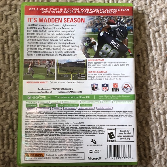 New XBOX 360 Madden 15 Ultimate Edition - Picture 2 of 8
